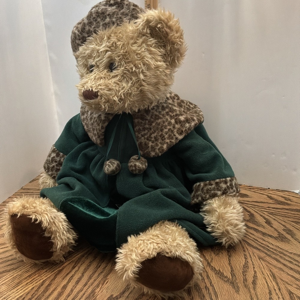 2001 Vintage JC Penney‎ Holiday Collection Golden Bear Plush Animal 26" W Dress